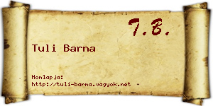 Tuli Barna névjegykártya